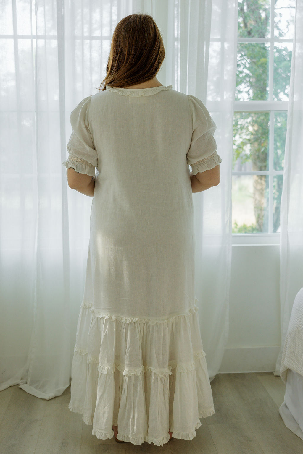 Birdie Maxi Dress - Natural White 100% Linen