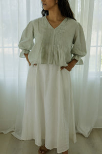 Frankie Maxi Skirt - Natural White 100% Linen