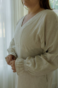 Sadie Maxi Dress - Oatmeal 100% Linen