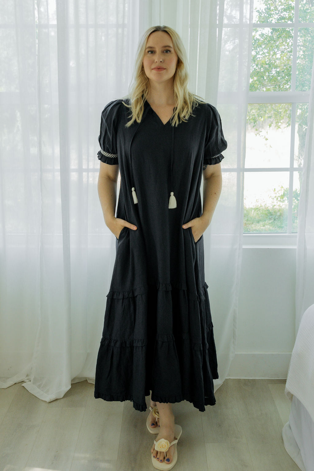 Birdie Maxi Dress - Ink 100% Linen – Road To Rodanthe