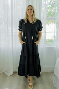 Birdie Maxi Dress - Ink 100% Linen