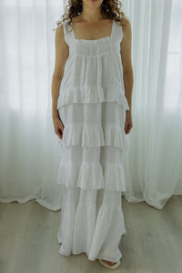 Cici Maxi Dress - Salt 100% Linen