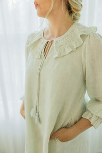 Josie Mini Dress - Eucalyptus 100% Linen